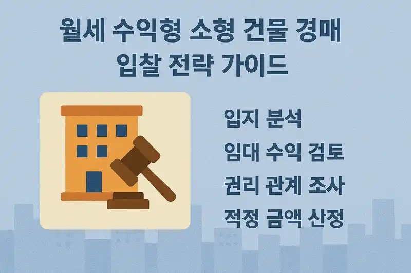 월세 수익형 소형 건물 경매 입찰 전략 가이드
