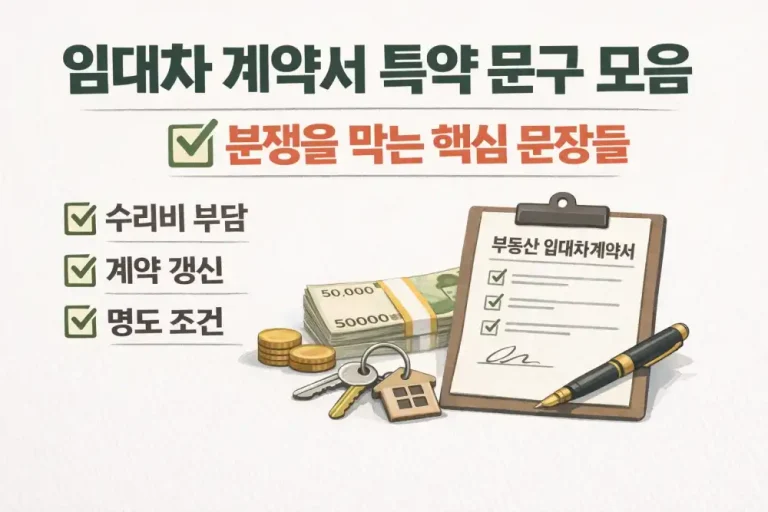 임대차 계약서 특약 문구 모음 분쟁을 막는 핵심 문장들