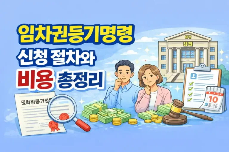 임차권등기명령 신청 절차와 비용 총정리