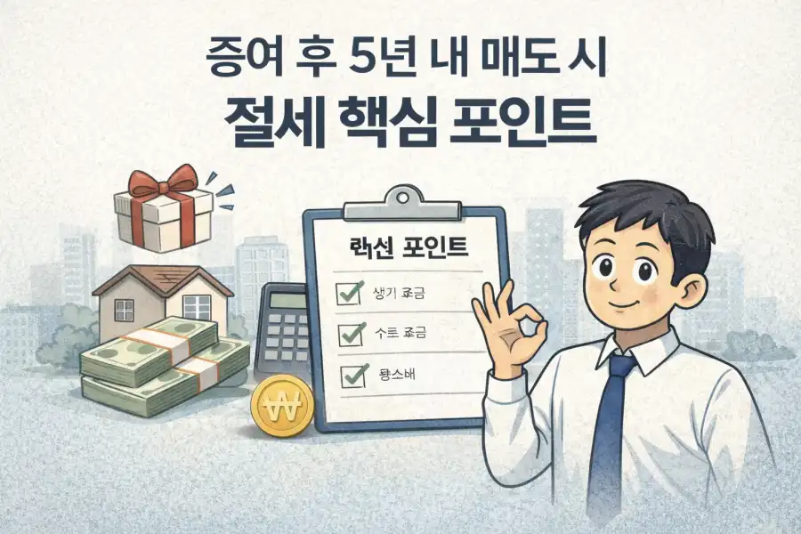 증여 후 5년 내 매도 시 절세 핵심 포인트