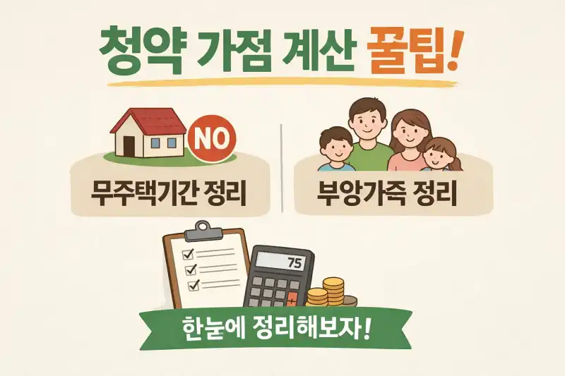 청약 가점 계산 꿀팁! 무주택기간·부양가족 정리