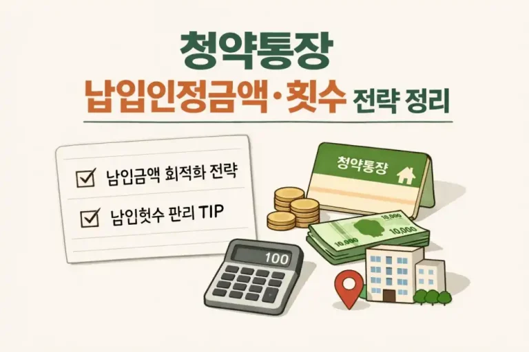청약통장 납입인정금액·횟수 전략 정리