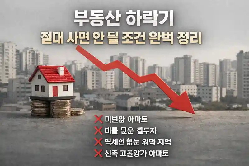 부동산 하락기, 절대 사면 안 될 조건 완벽 정리