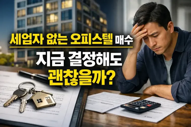 세입자 없는 오피스텔 매수, 지금 결정해도 괜찮을까?