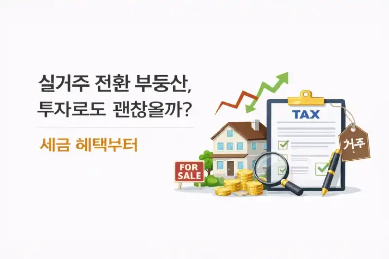 실거주 전환 부동산, 투자로도 괜찮을까? 세금 혜택부터 리스크까지