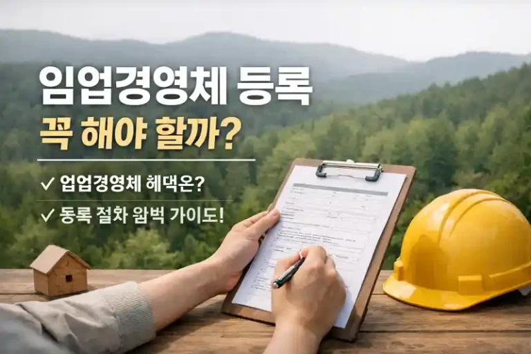 임업경영체 등록 꼭 해야 할까? 혜택부터 절차까지 완벽 가이드