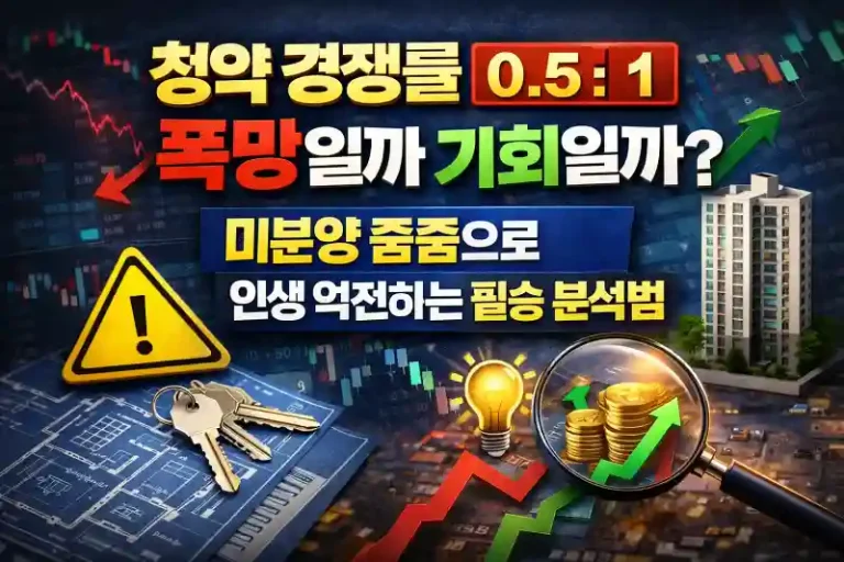 청약 경쟁률 0.5대 1, 폭망일까 기회일까? 미분양 줍줍으로 인생 역전하는 필승 분석법