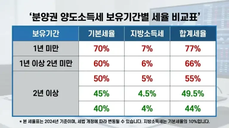 분양권 양도세 계산법