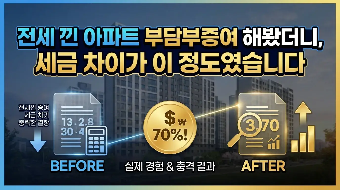 전세 낀 아파트 부담부증여 해봤더니