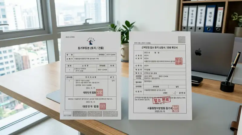 등기부등본 & 근저당 말소 서류