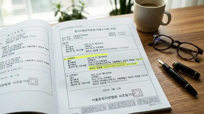 등기부등본 클로즈업