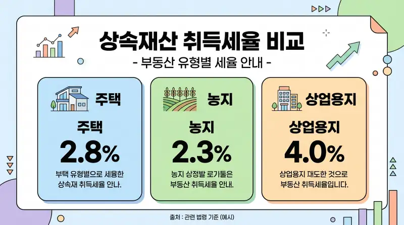 부동산 유형별 취득세율 비교