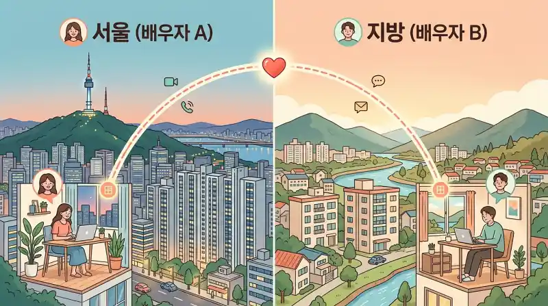 부부 별거 도시 비교 다이어그램