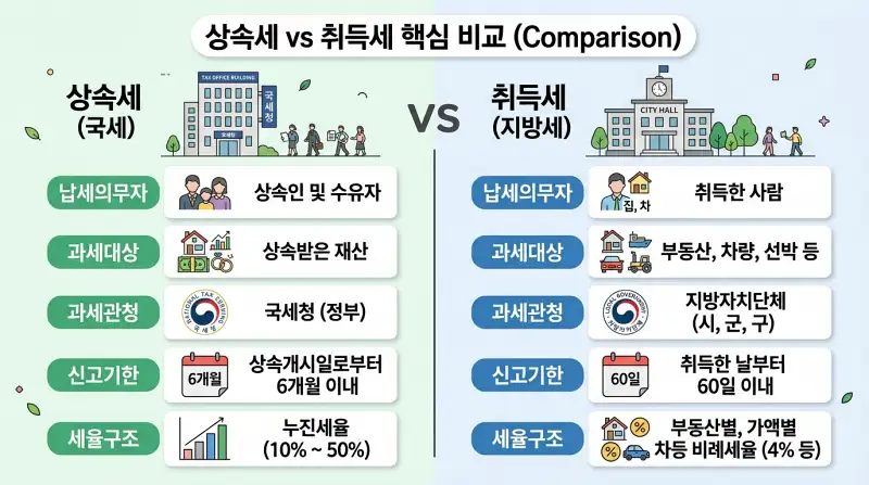 상속세 vs 취득세 비교
