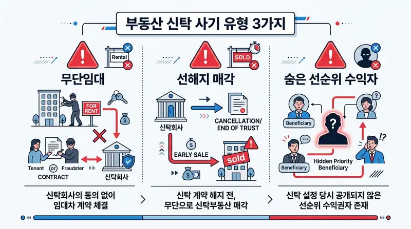 신탁 사기 유형 인포그래픽