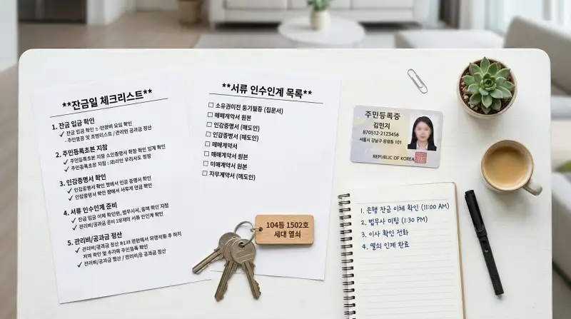 잔금일 체크리스트 준비물