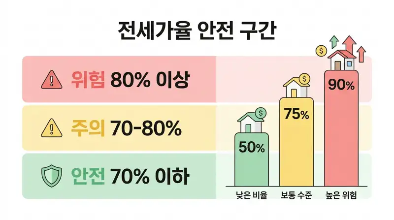 전세가율 안전 구간 인포그래픽