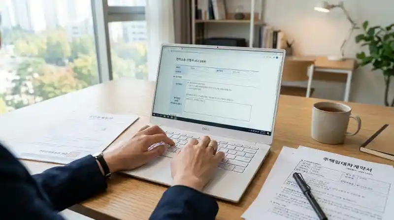 전자소송 신청서 작성 중인 장면