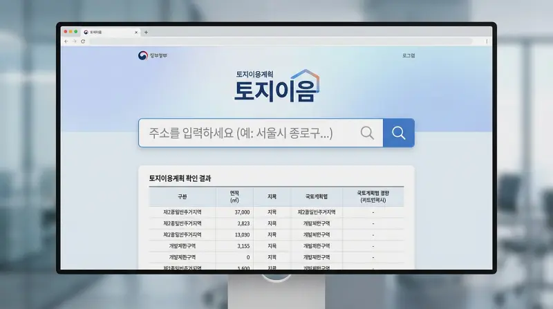토지이음 사이트 인터페이스 스크린샷 스타일 