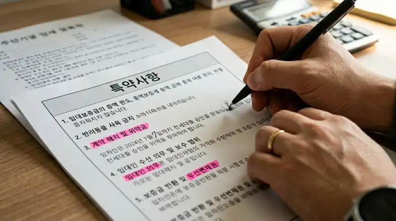 특약사항 작성 장면