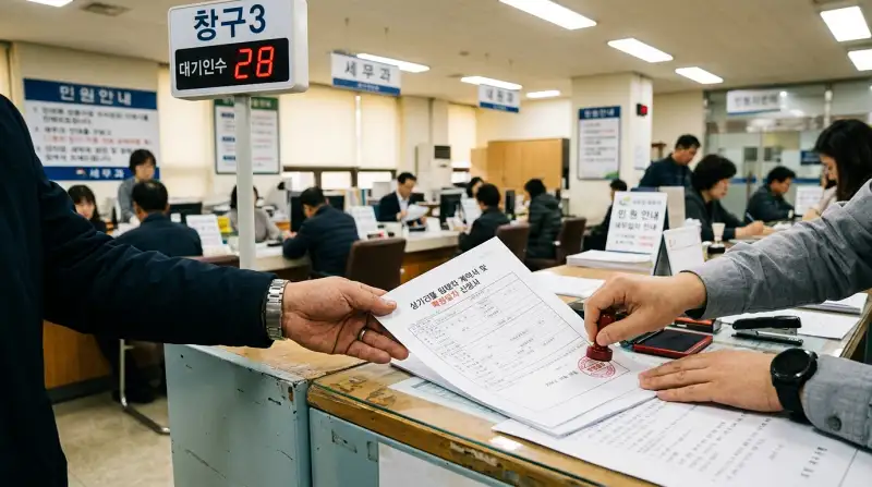 확정일자 신청 장면 