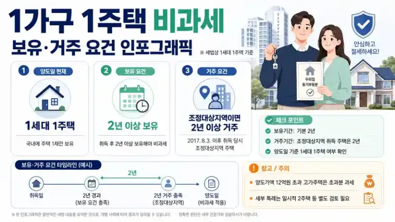 1가구 1주택 비과세 보유·거주 요건