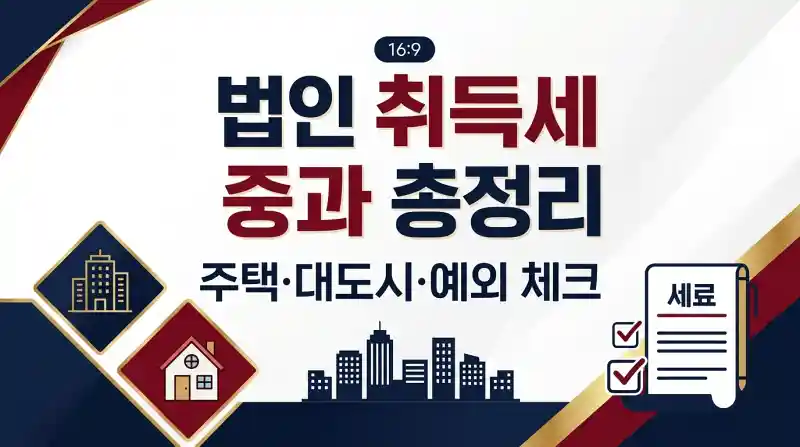 법인 취득세 중과 총정리