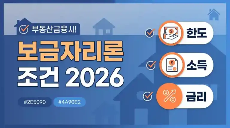 보금자리론 조건 2026 한도 소득