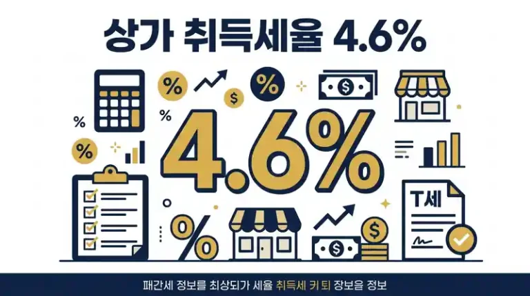 상가 취득세율 4.6% 총정리: 계산법과 절세 체크리스트