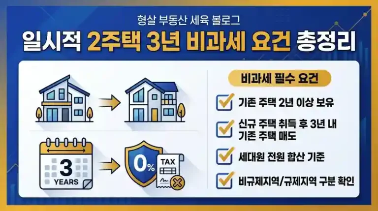 일시적 2주택 3년 비과세 요건 총정리