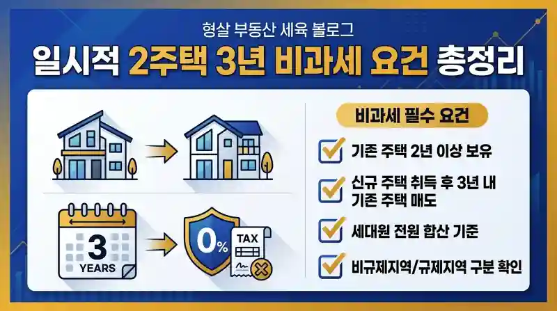 일시적 2주택 3년 비과세 요건 총정리