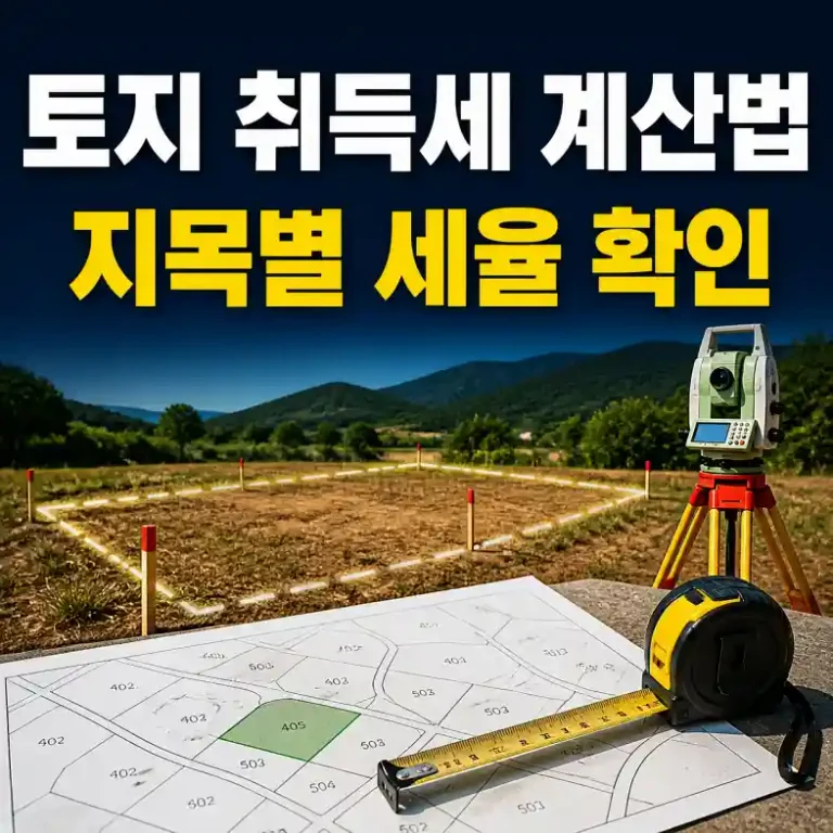 토지 취득세 계산 방법 2026