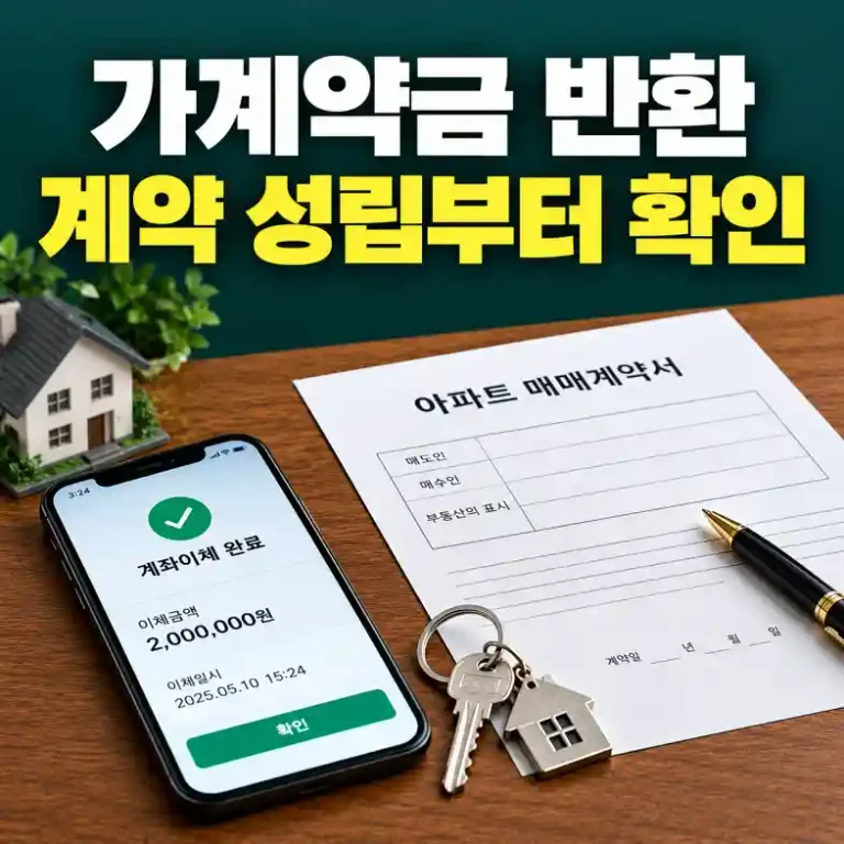 가계약금 돌려받을 수 있나 확인하려고 송금 내역과 문자 대화, 매매 조건을 비교하는 매수인