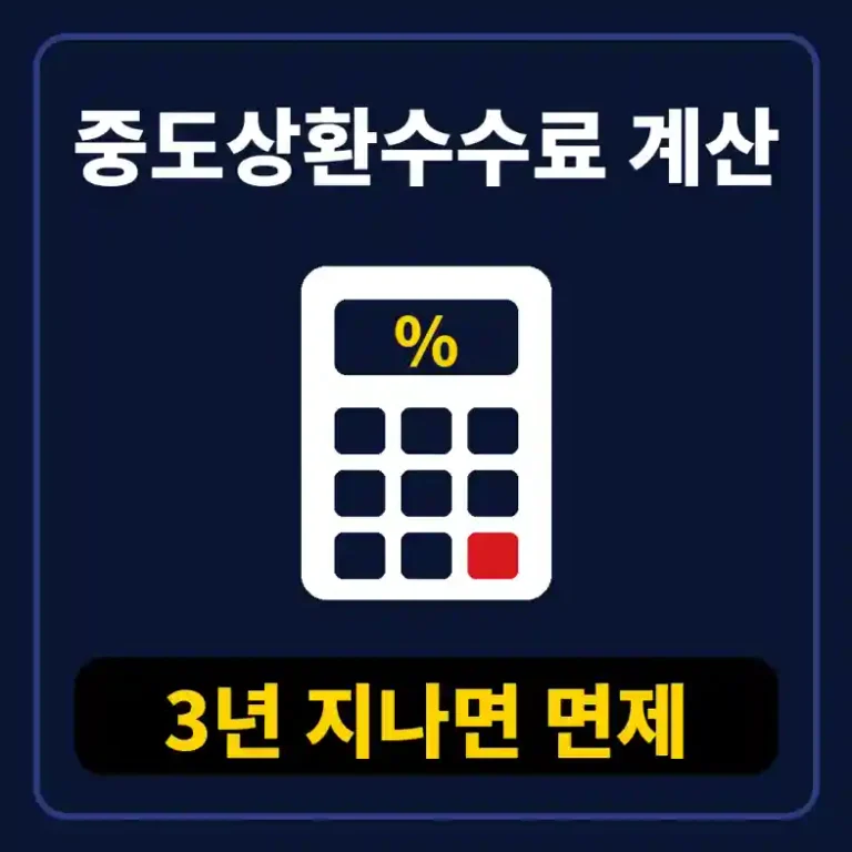주택담보대출 중도상환수수료를 계산기와 달력으로 계산하며 3년 면제 시점을 확인하는 장면